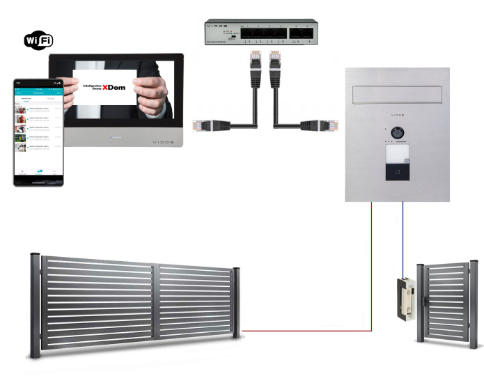 Wideodomofon WiFi Vidos M2020-S2401-SKP z czytnikiem RFID
